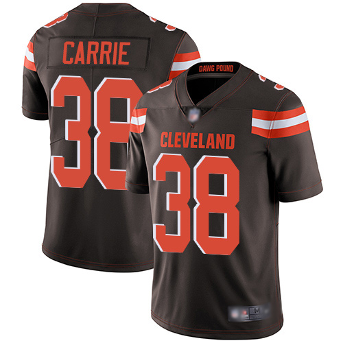 Cleveland Browns T J Carrie Men Brown Limited Jersey #38 NFL Football Home Vapor Untouchable->cleveland browns->NFL Jersey